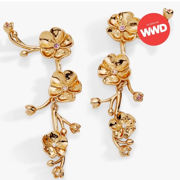 NWT Alex + Ani New York Botanical Garden 2-in-1 Pansy Statement Earrings - Picture 1 of 7